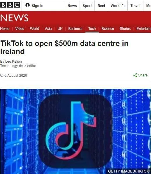 TikTok Will Set Up Its First European Data Center In Ireland