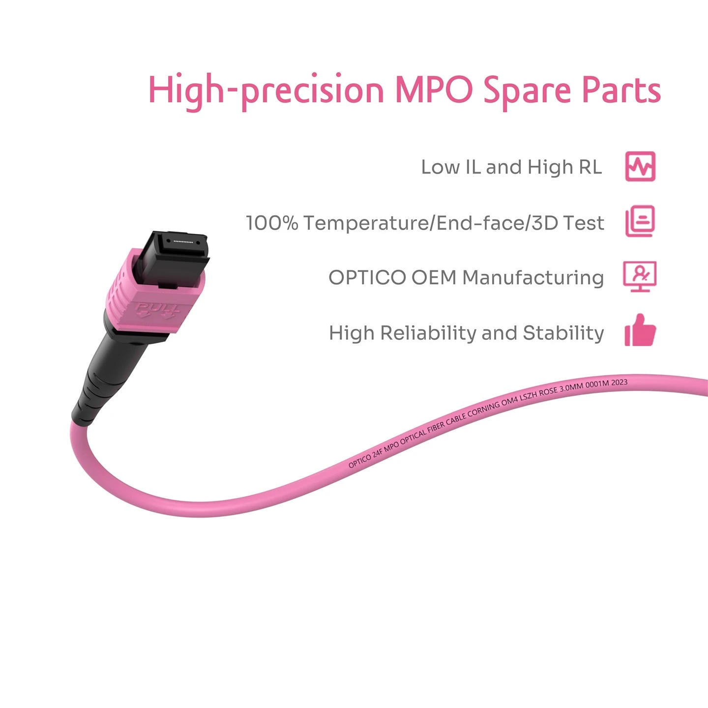 24F MPO Trunk Cable OM4 Female 2×12