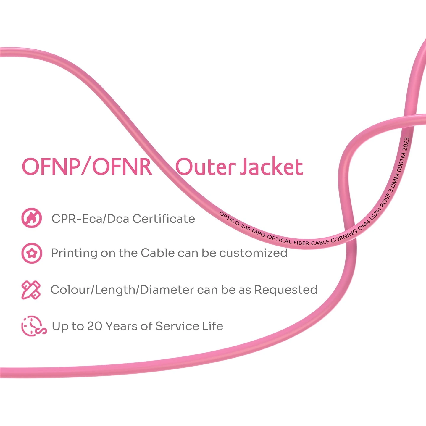 24F MPO Trunk Cable OM4 Female 2×12